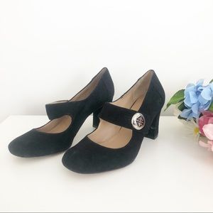 Antonio Melani Black Mary Jane Suede Pump Size 8.5